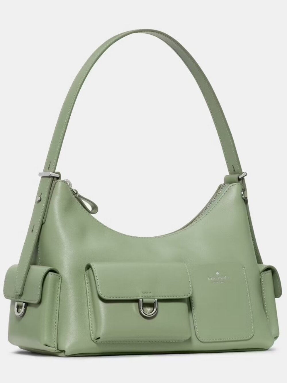 NWT Kate Spade Cargo Smooth Leather Green Shoulder Bag - In original packaging